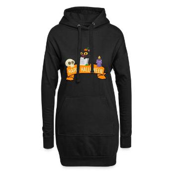 Pet Cats Costume Gift Happy Halloween - Hoodie Dress - black - Front