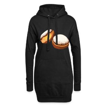 Krapfen Faschingskrapfen Berliner Pfannkuchen - Hoodie-Kleid - Schwarz - Vorne