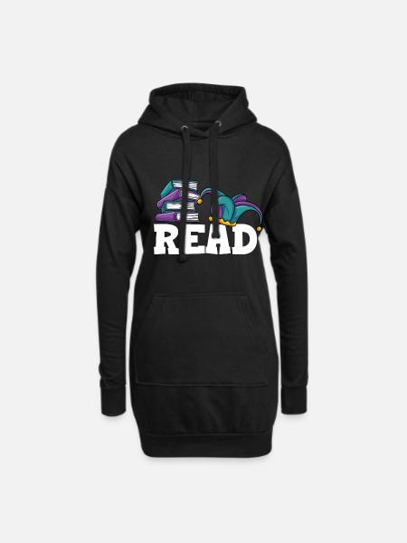 Lesen - Hoodie-Kleid - Schwarz