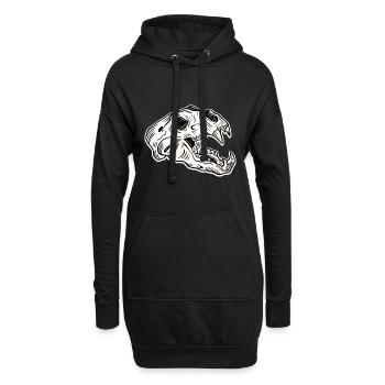 Skull Skeleton Skull Horror Cadeau d’Halloween - Sweat-shirt à capuche long Femme - noir - Devant