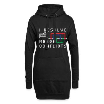 I Resolve Merge Conflicts Coding Programming Devel - Hoodie-Kleid - Schwarz - Vorne