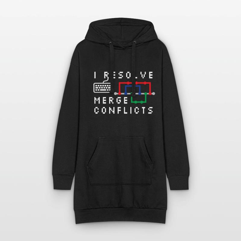 I Resolve Merge Conflicts Coding Programming Devel Hoodie-Kleid