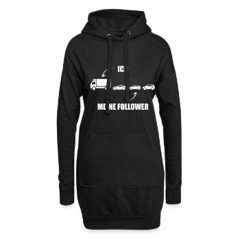 Ich und meine Follower - LKW - Stau - Hoodie-Kleid - Schwarz - Vorne