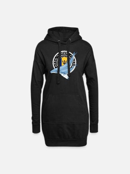 Barbados Buckelwale - Hoodie-Kleid - Schwarz
