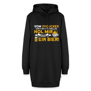 Hol Mir Lieber Ein Bier BBQ Grillmeister Spruch - Hoodie-Kleid - Schwarz - Vorne