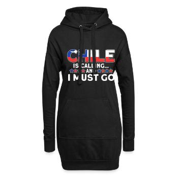 Le Chili appelle Chili Souvenir - Sweat-shirt à capuche long Femme - noir - Devant