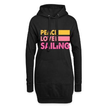 Peace Love Sailing Sailboat Sailor Captain Skipper - Hoodie-Kleid - Schwarz - Vorne
