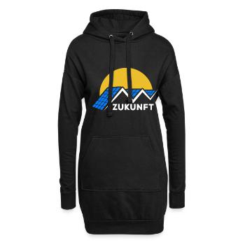 Zukunft Photovoltaik - Solarenergie - Sonne - Hoodie-Kleid - Schwarz - Vorne