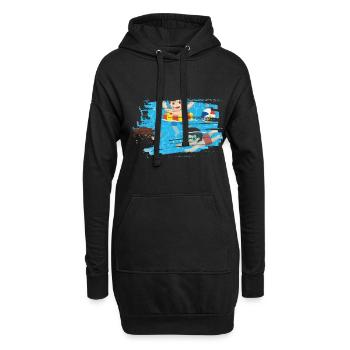 Natation - Sweat-shirt à capuche long Femme - noir - Devant
