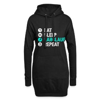 Eat Sleep Langlauf Repeat Wintersport Skifahrer La - Hoodie-Kleid - Schwarz - Vorne