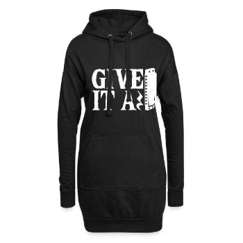 Playing Harmonica Gift - Hoodie Dress - black - Front