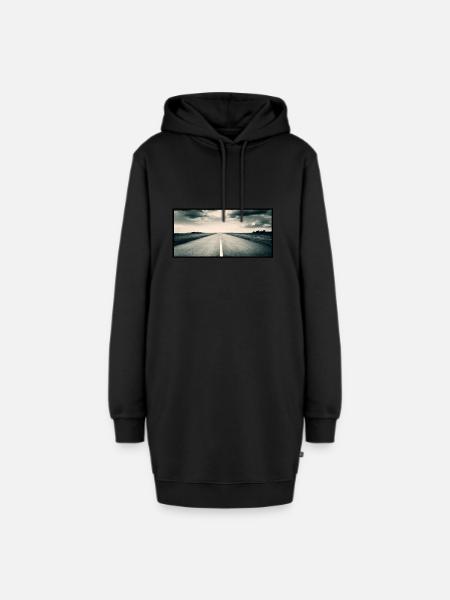 Straße - Hoodie-Kleid - Schwarz