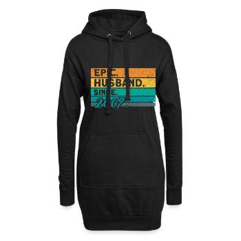 15. Hochzeitstag Paardesign 15 Jahre Ehe - Hoodie-Kleid - Schwarz - Vorne