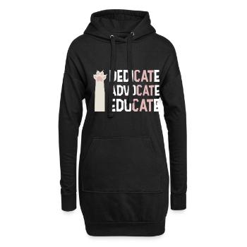 Dedicate Advocate Educate Cat Lover Cat Owner Anim - Hoodie-Kleid - Schwarz - Vorne