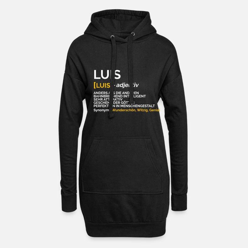 Luis - Hoodie-Kleid - Schwarz