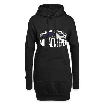 Inked And Educated Animal Keeper Animal Lover Zoo - Hoodie-Kleid - Schwarz - Vorne