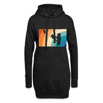 Kitesurfing - Hoodie-Kleid - Schwarz - Vorne