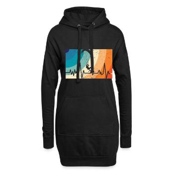 Kitesurfing - Hoodie-Kleid - Schwarz - Vorne