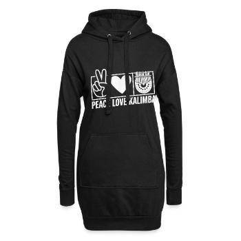 Idiophon Kalimba Geschenk - Hoodie-Kleid - Schwarz - Vorne