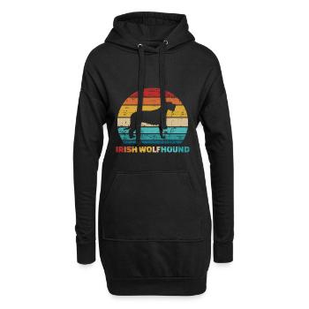 Irischer Wolfshund - Hoodie-Kleid - Schwarz - Vorne