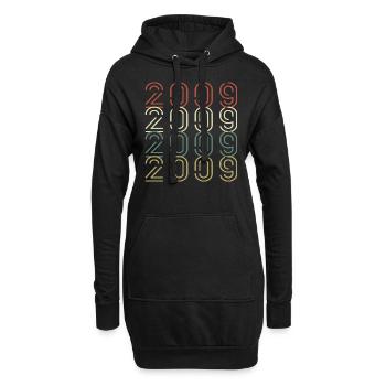 Original 2009 Jahrgang Vintage Geburtstag Retro - Hoodie-Kleid - Schwarz - Vorne