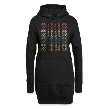 Original 2008 Jahrgang Vintage Geburtstag Retro - Hoodie-Kleid - Schwarz - Vorne