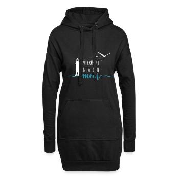 Ein bisschen Meer geht immer - Wellen Nordsee - Hoodie-Kleid - Schwarz - Vorne