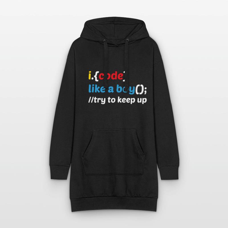 Code Like A Boy Coder Programmer Software Develope Hoodie-Kleid