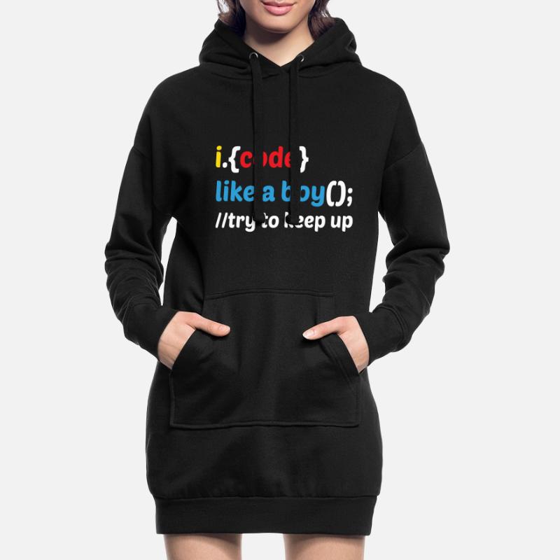 Code Like A Boy Coder Programmer Software Develope Hoodie-Kleid