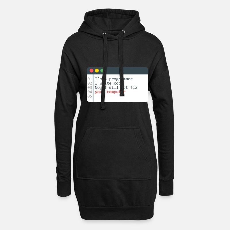 Programmierer HTML Computer Coder Codierung Programmierung - Hoodie-Kleid - Schwarz