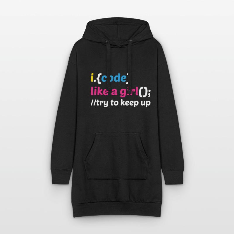 Code Like A Girl Coder Programmer Software Develop Hoodie-Kleid