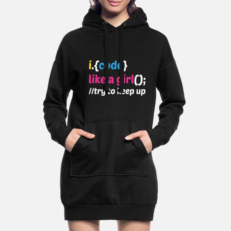 Code Like A Girl Coder Programmer Software Develop Hoodie-Kleid