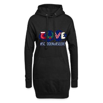 Winterurlaub Liebe Weihnachten Job Krankenschwester Schule - Hoodie-Kleid - Schwarz - Vorne