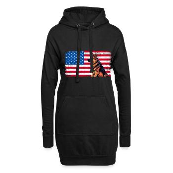 Amerikanische Flagge Deutscher Schäferhund Patriot America GSD - Hoodie-Kleid - Schwarz - Vorne