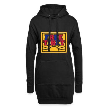 Tibet libre - Sweat-shirt à capuche long Femme - noir - Devant