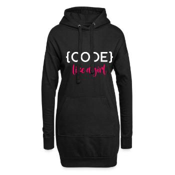 Code Like A Girl Programming Coder Computer Geek D - Hoodie-Kleid - Schwarz - Vorne