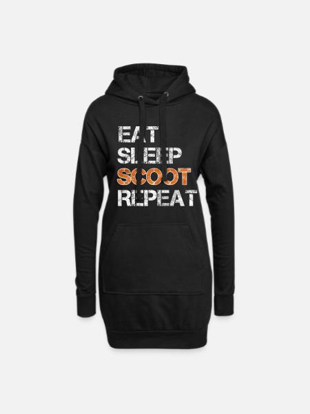 Stunt scooter trick scooter eat sleep - Hoodie Dress - black