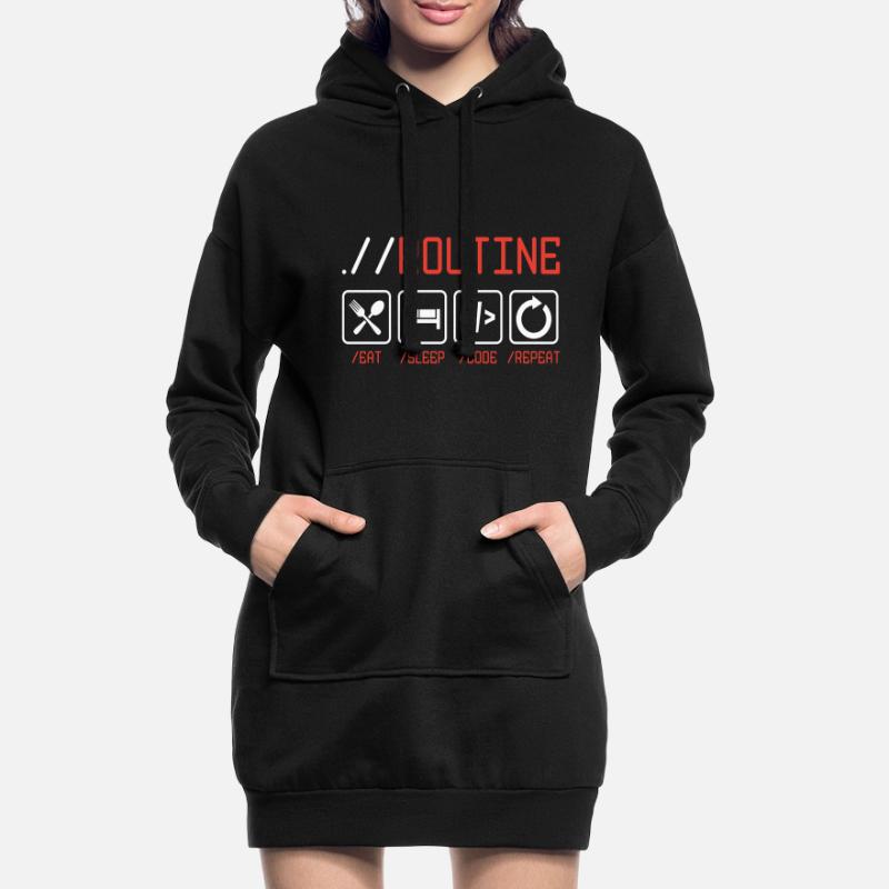 Routine Eat Sleep Code Repeat Software Developer C Hoodie-Kleid