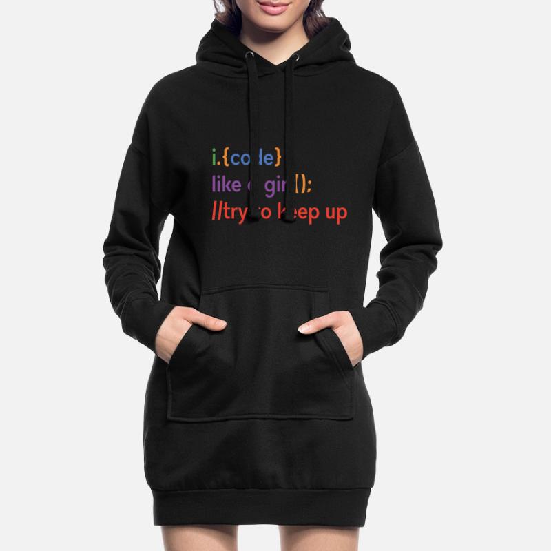 I Code Like A Girl Try To Keep Up Coder Programmer Hoodie-Kleid