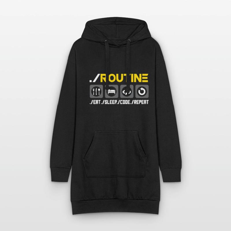 Routine Eat Sleep Code Repeat Software Developer C Hoodie-Kleid