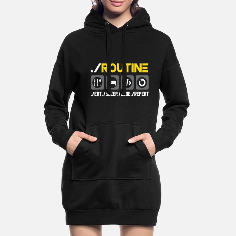 Routine Eat Sleep Code Repeat Software Developer C Hoodie-Kleid
