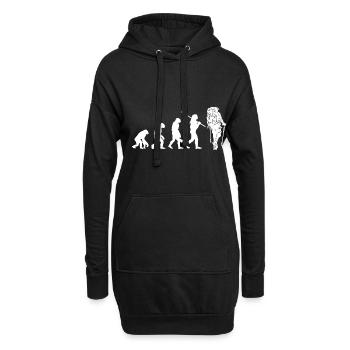 Evolution Graphic Hiking Hike Trekking Mountaineer - Hoodie-Kleid - Schwarz - Vorne