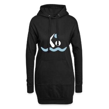 water polo - Sweat-shirt à capuche long Femme - noir - Devant