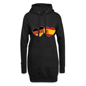 Amitié germano-espagnole - Cadeau - Sweat-shirt à capuche long Femme - noir - Devant