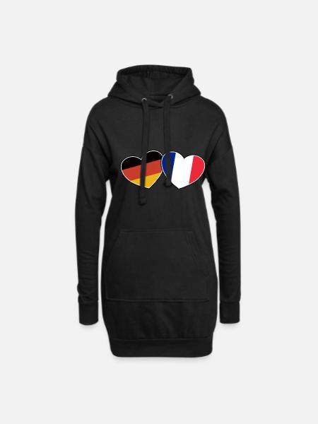 Deutsch Französische Freundschaft - Geschenk - Hoodie-Kleid - Schwarz