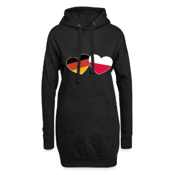 Amitié germano-polonaise - Cadeau - Sweat-shirt à capuche long Femme - noir - Devant