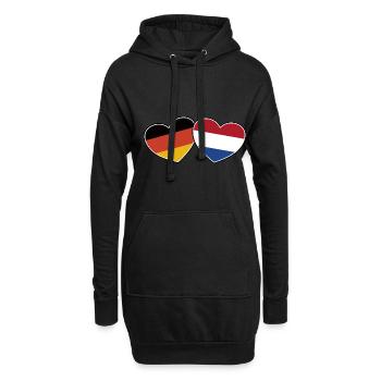 Amitié germano-néerlandaise - Cadeau - Sweat-shirt à capuche long Femme - noir - Devant