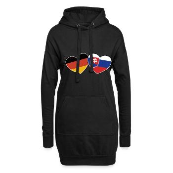 Amitié germano-slovaque - Cadeau - Sweat-shirt à capuche long Femme - noir - Devant