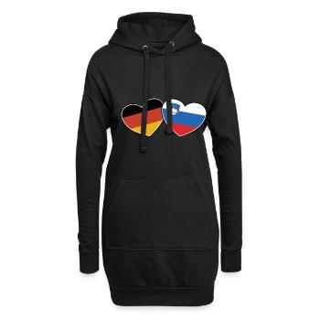 Amitié germano-slovène - Cadeau - Sweat-shirt à capuche long Femme - noir - Devant