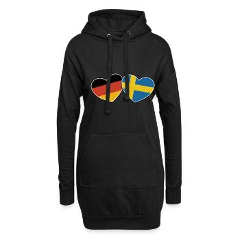 Amitié germano-suédoise - Cadeau - Sweat-shirt à capuche long Femme - noir - Devant
